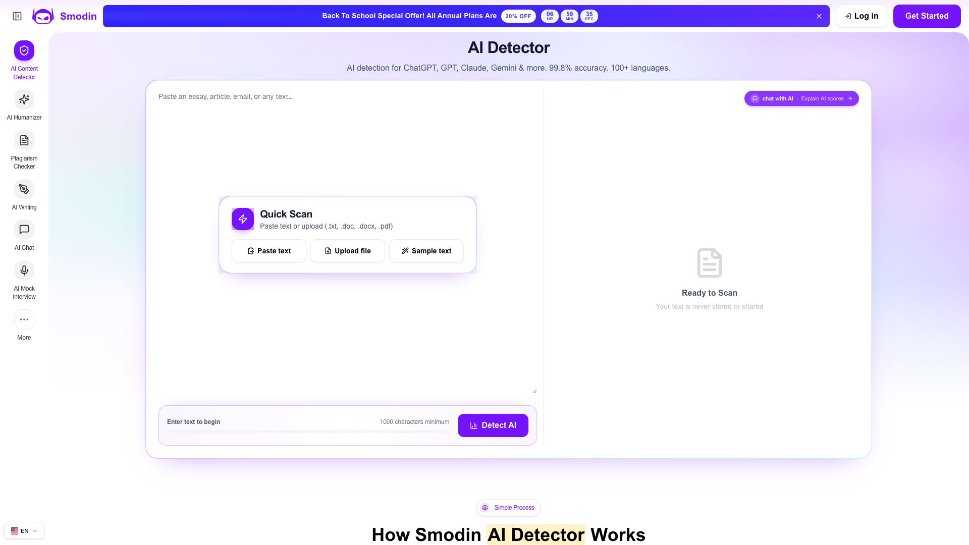 Smodin AI Content Detector screenshot 1