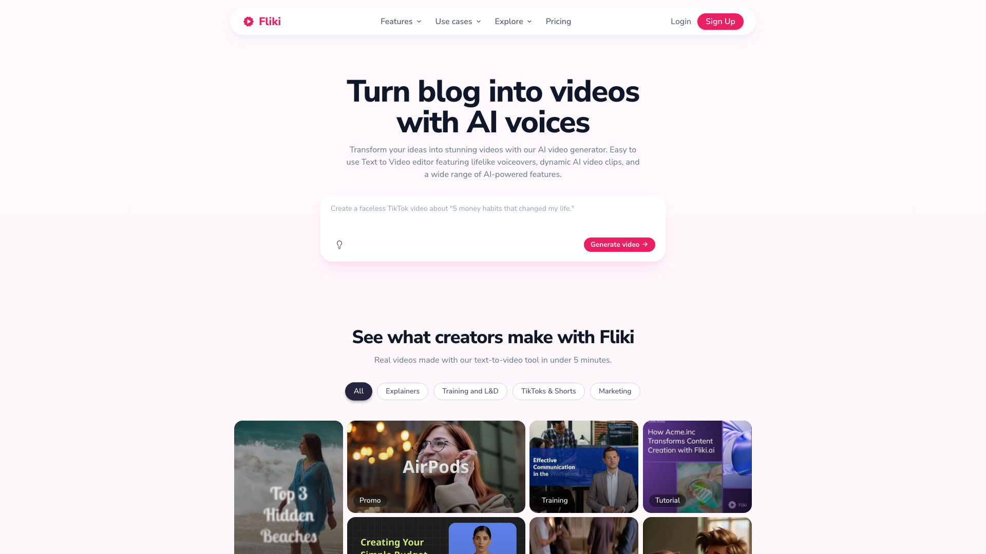 Fliki product screenshot