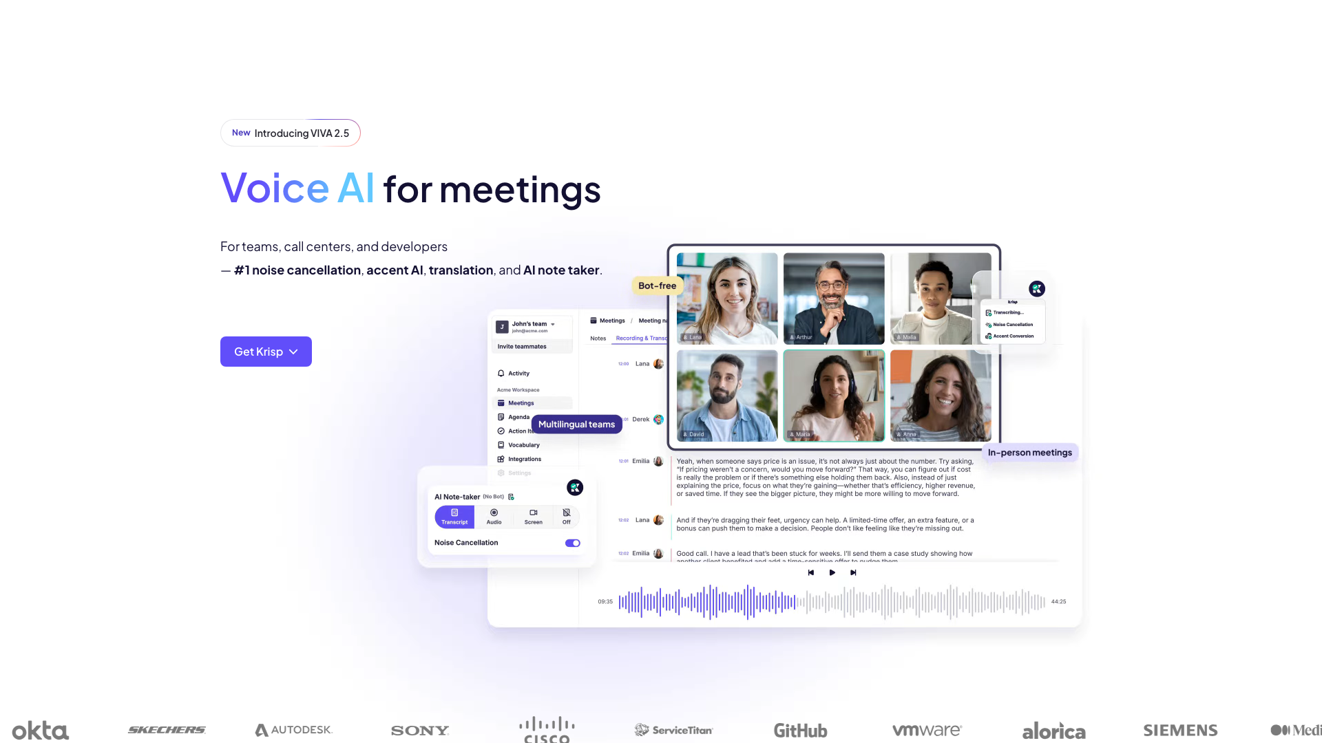 Krisp product screenshot