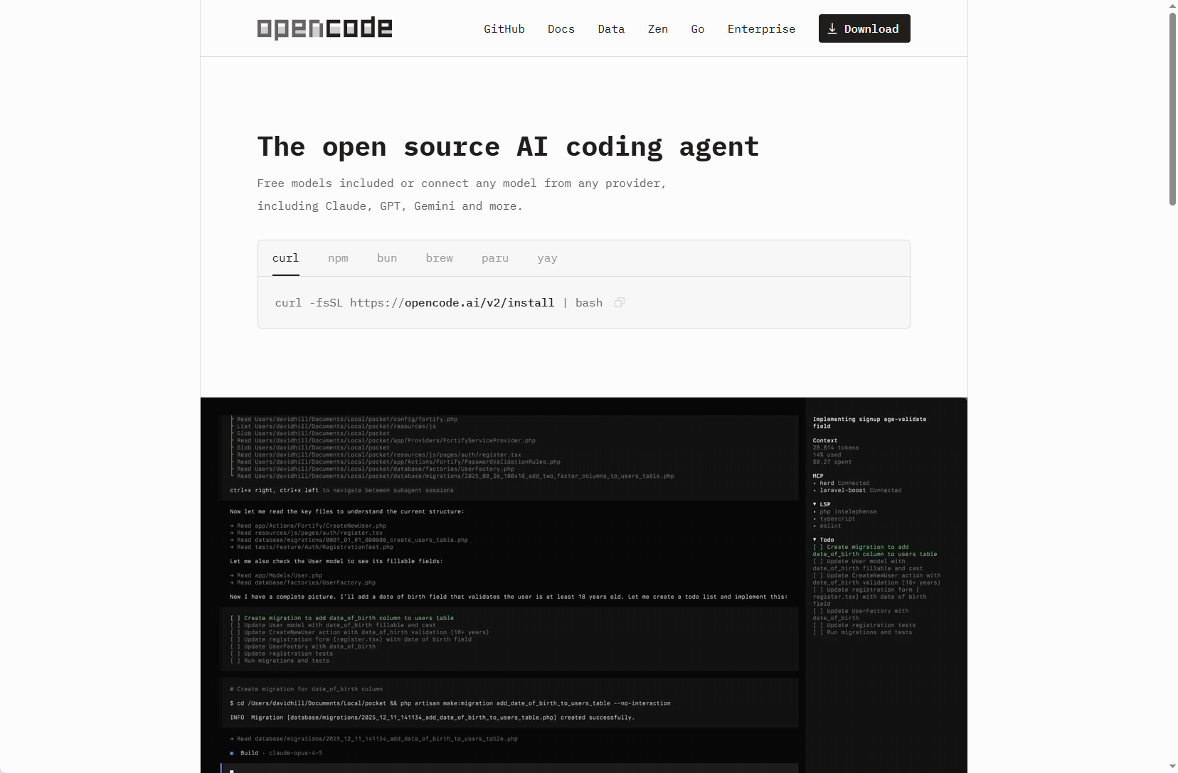 OpenCode product screenshot
