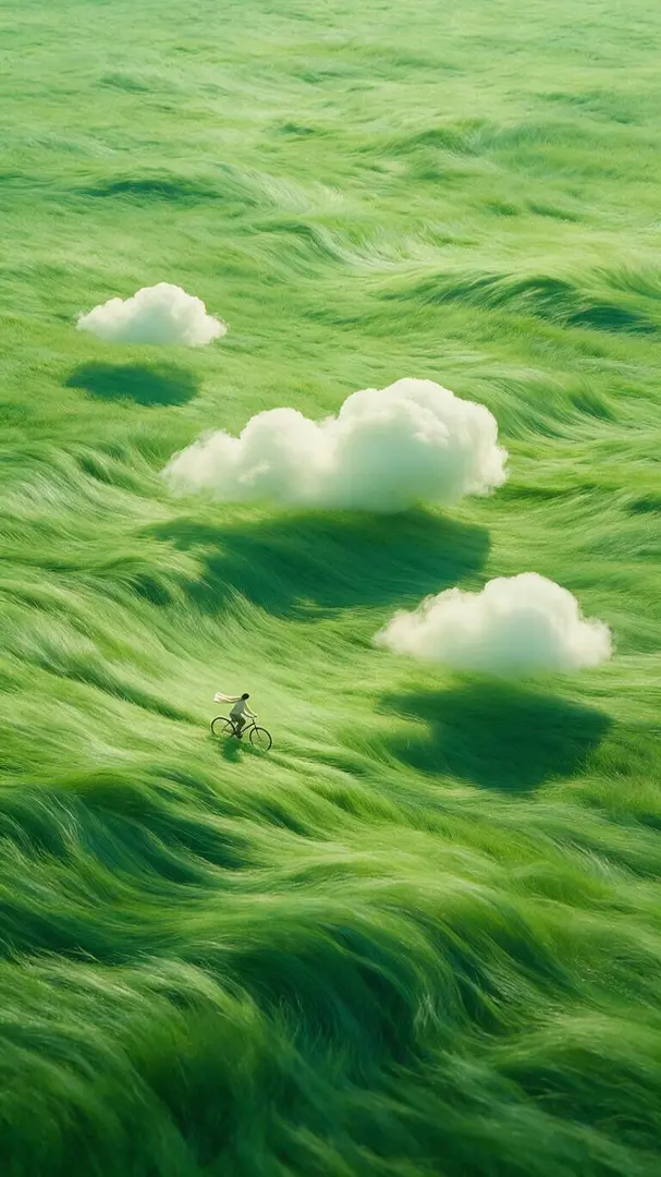 春日草地治愈系艺术海报