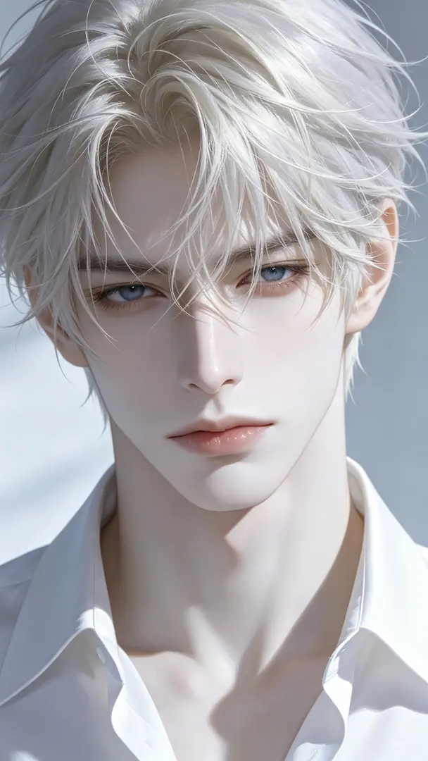 冷白皮美男子 CG 插画写实人像